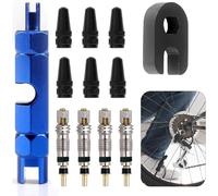 Letnerny-Kit 12 Pièces Réparation Tubeless Valves ¿ Démonte Valve, Obus Presta, Adaptateurs Pompe, Valve Velo Tubeless Et Valve Vtt Universelles (12 Pcs)