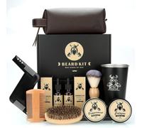 Letnerny-Kit Barbe Homme,Coffret Barbe Homme2huile De Croissance De La Barbe, Baume, Blaireau, Peigne, Savon De Ra ,Tasse En Acier Inoxydable Rangementconvient Aux Cadeaux D'anniversaire Pour Homme
