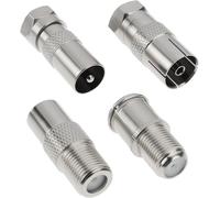 LETNERNY-Kit D'Adaptateurs Coaxiaux F Vers Tv Pal 4 Pièces Connecteurs F Femelle Mâle 75 Ohms Vers Tv Type Pal Pour Tuner Satellite