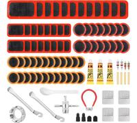 Letnerny-Kit Reparation Velo 89 Pièces, Kit De Réparation Pour Chambre À Air,Kit Reparation Pneu Velo,Rustine Velo,Rustine Chambre A Air, Kit Crevaison Velo Pour Motos