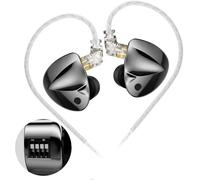 LETNERNY-Kz D-Fi Iem Écouteurs Avec Technologie De Réglage Électronique Brevetée Kz, 4 Commutateurs Pour 16 Styles De Réglage, Casque Filaire Pour Musiciens (Noir, Version Accordable Sans Micro)