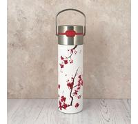 Letnerny-Leeza 11001 Cherry Blossom Gourde Isotherme À Double Paroi En Acier Inoxydable Avec Bouchon Sport Et Passoire, Sans Bpa, 500 Ml
