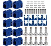 LETNERNY-Lot De 10 Connecteurs À Sertir Femelle Fakra C Femelle À Angle Droit Bleu Pour Câble Rg316 Rg174 Lmr100