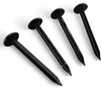 LETNERNY-Lot De 10 Piquets D'Ancrage Au Sol En Plastique Recyclé - Piquet Extra Solide - Hauteur 12,6 Cm - Piquets Pour Plate-Bande Surélevée Flexi Element - Noir