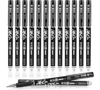 Letnerny-Lot De 12 Stylos À Encre Gel Effaçables De 0,5 Mm Pour Écrire, Bullet Journal, Pr De Notes, Fournitures Scolaires Et De Bureau Noir