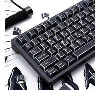 LETNERNY-Lot De 151 Touches Rétro Pbt Dye Sub Cherry Profile Manga Noires Compatibles Avec Les Claviers Mécaniques Cherry Mx 60%, 65%, 75%, 95%