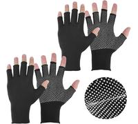 Letnerny-Lot De 2 Paires De Mitaines De Travail Antidérapantes Et Respirantes, Légères, Pour Cyclisme, Moto, Vélo, Fitness, Randonnée, Escalade, Sports De Plein Air, Pour Homme Et Femme, Noir, Noir ,