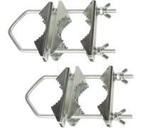 LETNERNY-Lot De 2 Pinces De Mât D'Antenne Double Robuste Antirouille Pour Mât Avec Bloc De Mâchoire En V Et Boulon En U Pour Hamac, Cb, Antenne Tv, Mât De Drapeau, Cannes À Pêche, Parasols
