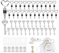 Letnerny-Lot De 24 Clés Ouvre-Bouteille Et 24 Pièces Pour Bouchon De Vin, Décapsuleur, Porte-Clés, Cadeaux De Mariage, Décoration De Table