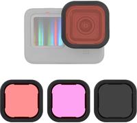 LETNERNY-Lot De 3 Filtres D'Objectif Nd16 / Rouge Clair/Magenta Pour Gopro Hero 12 11 10 9 Noir, Densité Neutre Et Correction De Couleur, Kit De Filtre D'Objectif De Plongée Pour Caméra Gopro Hero 9