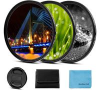 LETNERNY-Lot De 3 Filtres Étoile De 43 Mm (4 Points, 6 Points, , Olympus Et Autres Appareils Photo Reflex Numériques + Pochette De Filtre À 3 Emplacements
