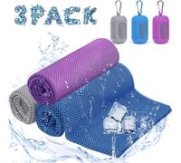 Letnerny-Lot De 3 Serviettes Rafraîchissantes En Microfibre - Séchage Rapide - Pour Rafraîchissement Instantané - Pour Le Fitness, Le Sport, Les Voyages, Le Yoga