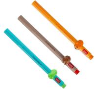Letnerny-Lot De 3 Stylos Gel Lovely Friends, Animaux Décoratifs, Amovibles Et Recombinables, Évite Le Rouleau, Pointe Fine De 0,5 Mm, Lot De 3 Dino, Tiger Et Teddy (Wild)
