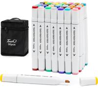 Letnerny-Lot De 36 Feutres À Double Pointe - Pinceau Et Pointe Fine, Aquarellables, Couleurs Brillantes, Idéales Pour Le Dessin, La Lettre, Le Bullet, La Manga Avec Étui Portable