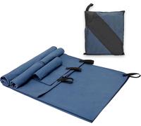Letnerny-Lot De 4 Serviette Microfibre Avec Sac De Transport, Séchage Rapide Serviette Sport, Compactes & Légère Serviette De Voyage En 3 Tailles Pour Sauna Fitness Plage Camping - Bleu