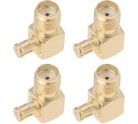LETNERNY-Lot De 4Pcs Adaptateurs Sma Femelle Vers Mcx Mâle Convertisseur D'Antenne Dab À 90 ° Connecteur D'Antenne Coaxial Dab Rf Pour Système Gps Sans Fil 3G 4G Lte Wifi Wlan