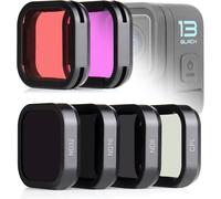 LETNERNY-Lot De 6 Filtres D'Objectif Avec Filtres Rouges Magenta Cpl Nd8 Nd16 Nd32 Pour Caméra Gopro Hero 13 Noire, Filtre Polarisant Circulaire À Densité Neutre Et Filtre De Plongée Pour Go Pro 13