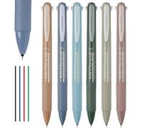 Letnerny-Lot De 6 Stylos À Bille À Encre Gel Multicolores 4 En 1, Pointe Fine De 0,5 Mm, Sans Bavures, Séchage Rapide, Pr En Main Ergonomique Douce Au Toucher Avec Design Chic ¿ Idéal Pour Écrire,