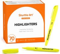 Letnerny-Lot De 70 Surligneurs Jaunes Avec Pointe B Autée Polyvalente, Marqueurs Surligneurs En Vrac De Couleurs Vives Pour Surligner Comme Fournitures De Bureau Et Scolaires