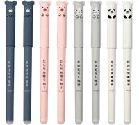 Letnerny-Lot De 8 Kawaii Stylos À Encre Gel Effaçables 0.35 Mm Stylo Gel À Encre Noire Effaçable Pour L'école, Le Bureau, La Maison, Cadeau Étudiant