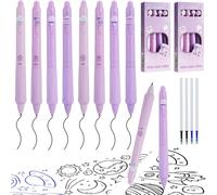 Letnerny-Lot De 8 Stylos À Bille Effaçables Avec 20 Mines De Rechange, 10 Bleues, 10 Noires Et Des Pointes De Gomme, 0,5 Mm, Stylos Gel Effaçables Pour Écoles, Étudiants, Bureaux