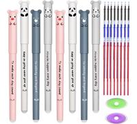 Letnerny-Lot De 8 Stylos À Encre Gel Effaçables Avec 24 Recharges + 2 Gommes (0,35 Mm) - Kawaii