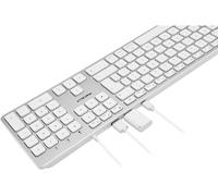 LETNERNY-Macally Uczkeyhubw-Uk, Erweiterte Usb-C Tastatur, 2 Usb-A Et 1 Usb-C Anschlüsse, Disposition Qwerty Britannique, Aluminium Blanc