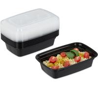 Letnerny-Meal Prep Containers, Lot De 10, 1 Compartiment, 1000 Ml, Micro-Ondes, Étanches, Boîte Repas, Plastique, Noir