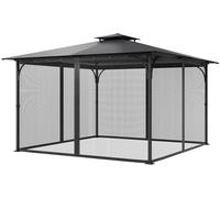 LETNERNY-Moustiquaire Tonnelle De 365,8X365,8X228,6 Cm, Moustiquaire Gazebo Extérieur, Avec Double Fermeture Éclair, Rideau De Tonnelle En Maille Anti-Moucherons Pour Jardin, Patio, Filet Uniquement
