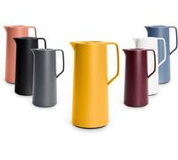 Letnerny-N41708 Motiva Bouteille Isotherme 1 Litre Fermeture Quick Press 12 H Chaud Et 24 H Froid Piston En Verre Fabriqué En Allemagne Design Nordique Jaune Moutarde