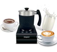 LETNERNY-Noir/Argent Bb.200 Mousseur À Lait Magnétique, 650 W, Températures Réglables, Fouets Amovibles, Abs