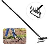LETNERNY-Outils De Jardinage, 167Cm Étrier Houe Jardin Houe 6 Dents Hula Râteau À Mauva s Herbes Râteau De Jardin Accessoires De Jardin Houes Hula Portatives Pour Les Mauva s Herbes Ameublir Le Sol