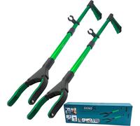 LETNERNY-Outils De Préhension 2 Paquets, 81.3Cm Pince De Ramas Pliable Avec Embouts Magnétiques,Alliage D'Aluminium Vert Pince A Dechet 90° Tête Rotative, Idéal Pour Ramasser Les Détritus.