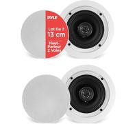 LETNERNY-Paire DEnceintes 13,34 Cm À Montage Encastré Mural/Plafond- Enceinte Encastrable Plafond-Système Stéréo 2 Voies Avec Connexions Rrapides À Ressort-Cône En Polypropylène-Son Stéréo 150 Watts