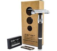 Letnerny-Parker 96r - Manche Long Sécurité Papillon Ouvert Rasoir Et 5 Parker Double Premium Platinum Bord Razor Blades Noir