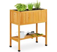 Letnerny-Parterre Surélevé, Bois Potager Sur Pilotis. 80,5 X 74 X 38 Cm, Jardin, Balcon, Plastique, Orange