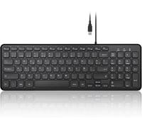 LETNERNY-Periboard-213B Clavier C aux Usb Silencieux Avec Câble - Design Compact Avec Pavé Numérique - Noir - Qwert Espagnol Avec Ñ
