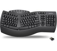 LETNERNY-Périboard-612B Clavier Sans Fil Ergonomique Split Avec Double Mode 2.4G Et Fonction Bluetooth, Compatible Avec Windows 10 Et Mac Os X System, Noir, M En Page Angla Usa