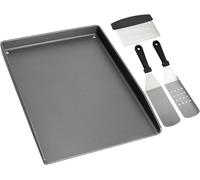 LETNERNY-Plancha En Fonte 40 X 30 Cm Avec Spatule Pour Barbecue, Universel Pour Enders, Weber, Landmann Et Barbecue Au Charbon De Bois