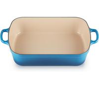 Letnerny-Plat Signature Rectangulaire En Fonte Émaillée, 33 Cm, Compatible Avec Toutes Sources De Chaleur (Induction Incluse), Volume 4.9 L, 3.85 Kg, Bleu Marseille