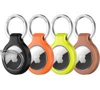 LETNERNY-Porte Clé Pour Airtag 2021 [Lot De 4] Coque De Protection Pour Airtags Avec Cercle [Avec Couvercle Tpu Ttransparent] [Anti-Perte &Anti-Chute & Anti-Rayures] Pour Clés/Sacs/Chat/Chien