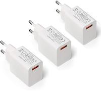 LETNERNY-Quick Charge 3.0 Chargeur Mural Usb,3-Pack Charge Rapide De 18W Adaptateur Secteur Usb Pour Chargeur Sans Fil 10W Qi, Ipad Pro, Tablettes, Iphone, Samsung Galaxy, Lg, Htc