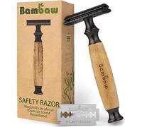Letnerny-Rasoir De Sécurité Avec Manche En Bambou Rasoir De Sûreté Traditionnel & Durable Respectueux De Lenvironnement