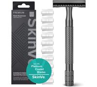 LETNERNY-Rasoir De Sécurité Premium Edition Anthracite Avec 10 Lames De Rasoir I Zero Waste Wet Razor Pour Homme Et Femme I Rasoir De Sécurité Durable Avec Tête De Lame Double Face I Sans Plastique