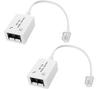 LETNERNY-Répartiteur De Filtre Dsl Répartiteur Adsl Pour Ligne Téléphonique 1 Vers 2 Rj11 6P4C/6P2C Mâle Vers Double Femelle Adaptateur Convertisseur De Modem Téléphonique Pour Télécopieur 2 Pièces