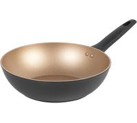 Letnerny-Rh01672beu7 28cm Sauteuse Antiadhésive, Wok Avec Revêtement Antiadhésif Durable, Sans Pfoa, Compatible Plaques À Induction Et Ustensiles Métalliques, Opulence Collection, Noir/Or