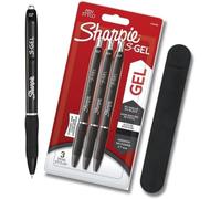 Letnerny-S-Gel Stylos Gel Pointe Moyenne (0,7 Mm) Encre Noire 3 Pièces + Étui En Velours Noir