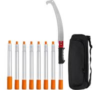 LETNERNY-Scie À Élaguer Télescopique 1,4-3 M Scie À Perche Extensible Manuelle Lame En Acier Tranchant Scie D'Élagage Avec 8 Poteaux Alliage Aluminium Pour Élagage Coupe Branches Hautes Palmiers Arbu