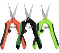 LETNERNY-Secateur De Jardin, C aux Tenailles Courbés À Lame Droite Sécateurs Précision Jardinage Pour Bonsaï Et Élagage Poignées À Ressort Idéal Pour Fleurs Branches (3 Pièces)
