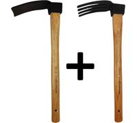 LETNERNY-Set De Jardinage Houe Et Croc 4 Dents - Idéal Pour Le Jardin Et Le Désherbage. Avec Manche En Bois De Hickory Et Tête En Acier Forgé Traité Thermiquement Mini Pioche